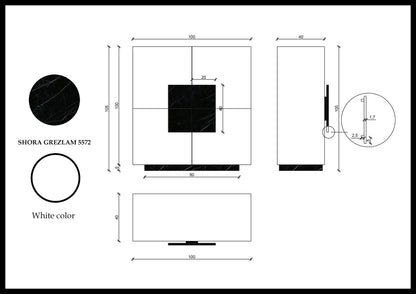 SH02-Shoe cabinet-100×100×40 cm